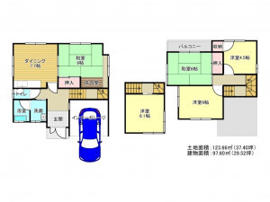 泉南市新家、中古一戸建ての間取り画像です
