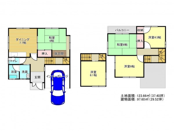 泉南市新家、中古一戸建ての間取り画像です