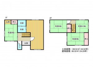 阪南市舞、中古一戸建ての間取り画像です
