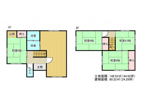 阪南市舞、中古一戸建ての間取り画像です