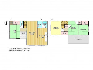 阪南市舞、中古一戸建ての間取り画像です