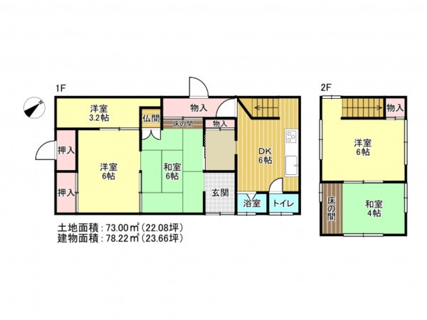 泉南市岡田、中古一戸建ての間取り画像です