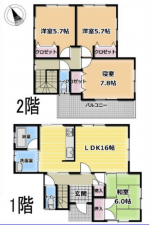 阪南市尾崎町、中古一戸建ての間取り画像です