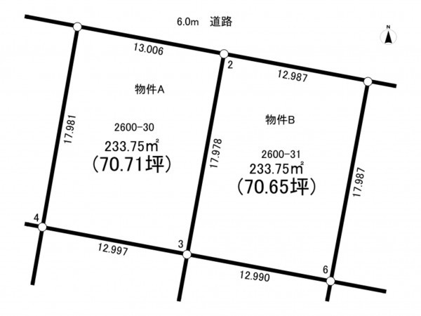 館林市瀬戸谷町、土地の間取り画像です