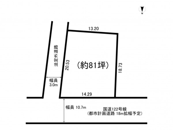 邑楽郡邑楽町大字中野、土地の間取り画像です