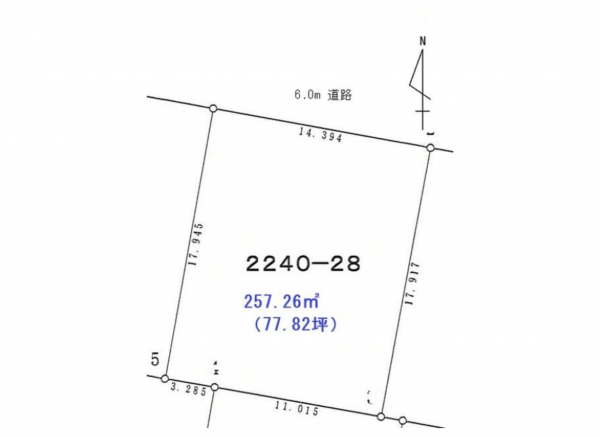 館林市瀬戸谷町、土地の間取り画像です