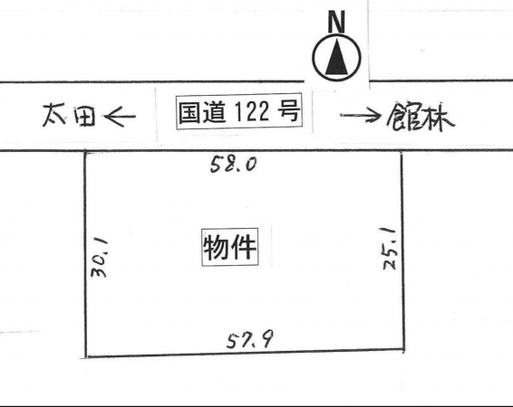 邑楽郡邑楽町大字鶉、土地の間取り画像です