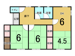 邑楽郡邑楽町大字狸塚、中古一戸建ての間取り画像です