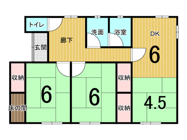 邑楽郡邑楽町大字狸塚、中古一戸建ての間取り画像です