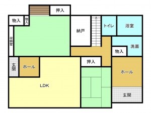 館林市高根町、中古一戸建ての間取り画像です