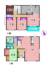 館林市美園町、中古一戸建ての間取り画像です