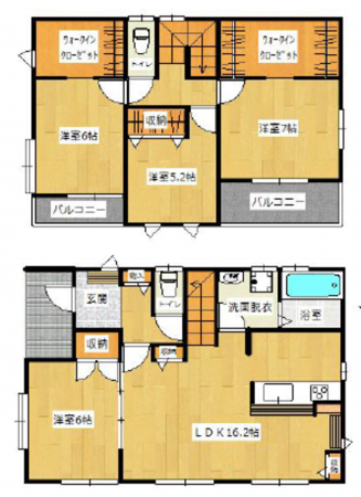 館林市当郷町、中古一戸建ての間取り画像です