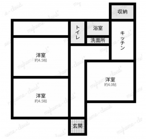 館林市成島町、中古一戸建ての間取り画像です