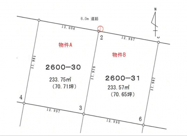 館林市瀬戸谷町、土地の間取り画像です