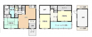 邑楽郡邑楽町大字篠塚、中古一戸建ての間取り画像です