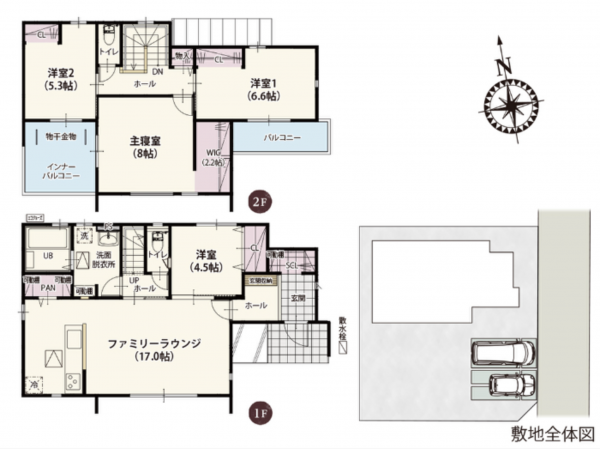 館林市広内町、新築一戸建ての間取り画像です