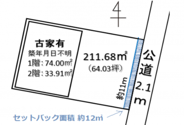 館林市西本町、土地の間取り画像です