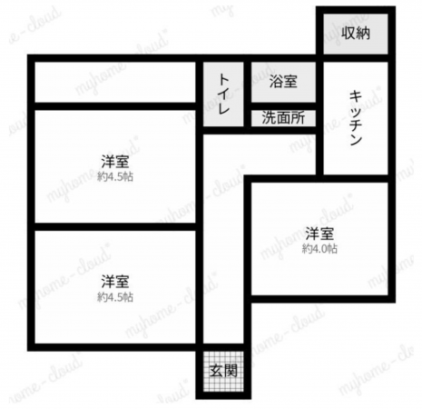 館林市成島町、中古一戸建ての間取り画像です