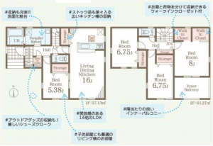 邑楽郡明和町新里、新築一戸建ての間取り画像です