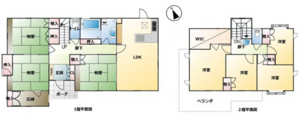 館林市足次町、中古一戸建ての間取り画像です