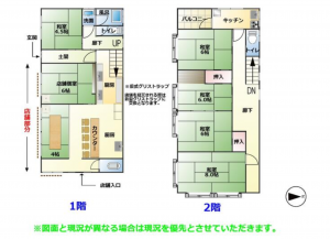 館林市台宿町、中古一戸建ての間取り画像です