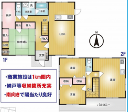 館林市岡野町、中古一戸建ての間取り画像です