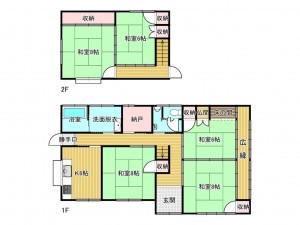 高山市山田町、中古一戸建ての間取り画像です