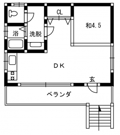 高山市清見町、中古一戸建ての間取り画像です