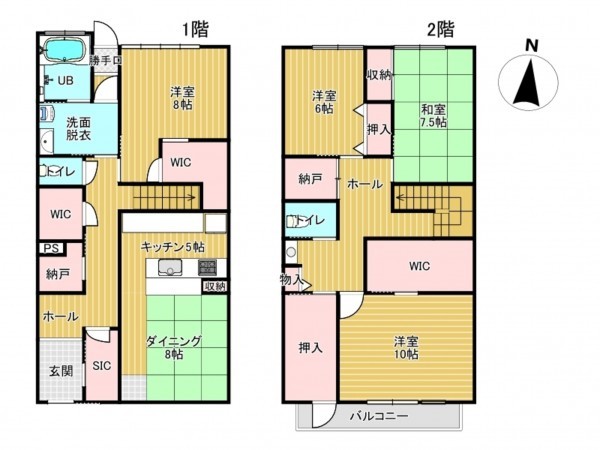 高山市桐生町、中古一戸建ての間取り画像です