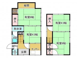 高山市国府町、中古一戸建ての間取り画像です