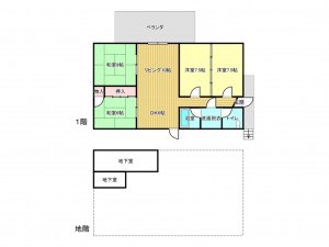 高山市朝日町、中古一戸建ての間取り画像です
