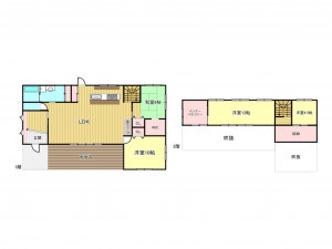 高山市国府町、中古一戸建ての間取り画像です