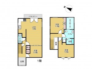 高山市石浦町、中古一戸建ての間取り画像です