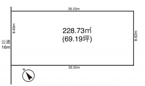 豊田市鴛鴨町、土地の間取り画像です