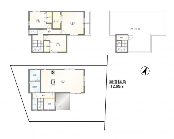 豊田市栄町、新築一戸建ての間取り画像です