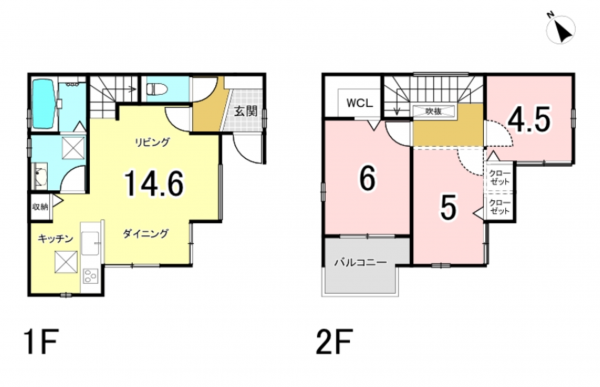 豊田市山之手、新築一戸建ての間取り画像です