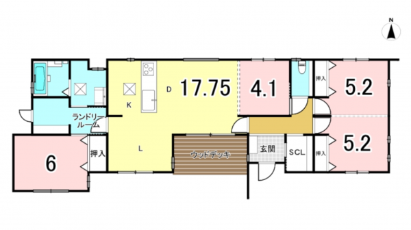 豊田市四郷町、新築一戸建ての間取り画像です