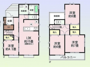 豊田市宝来町、新築一戸建ての間取り画像です