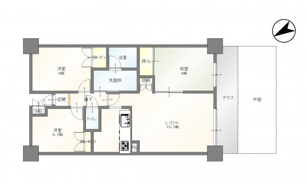 豊田市大林町、マンションの間取り画像です