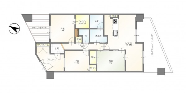 豊田市前山町、マンションの間取り画像です