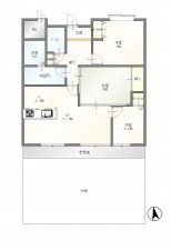 豊田市永覚新町、マンションの間取り画像です
