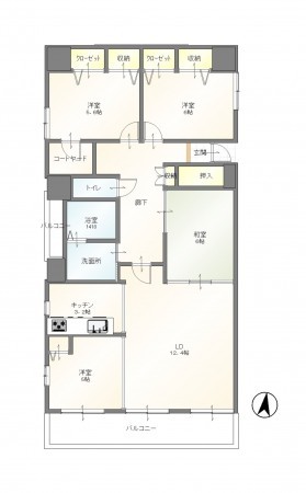 豊田市御幸本町、マンションの間取り画像です