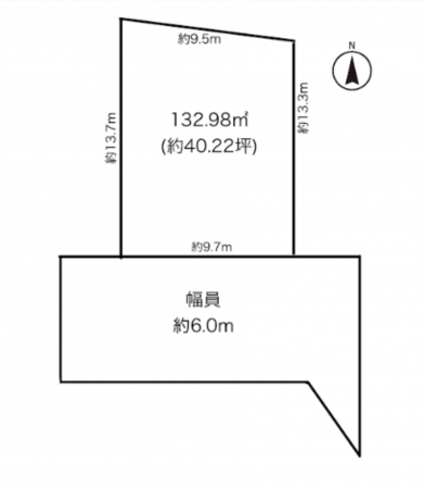 豊田市美里、土地の間取り画像です