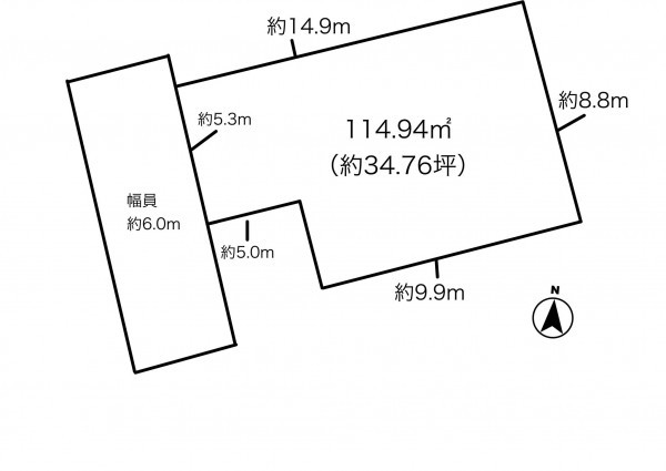 豊田市美里、土地の間取り画像です