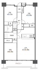 豊田市柿本町、マンションの間取り画像です