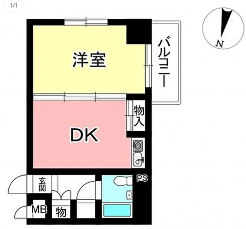 豊田市山之手、マンションの間取り画像です
