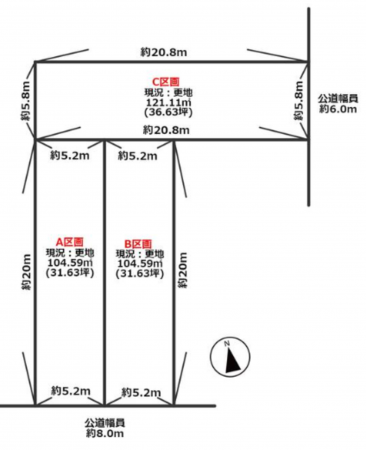 豊田市日之出町、土地の間取り画像です
