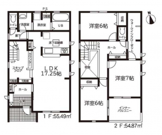 豊田市上郷町、新築一戸建ての間取り画像です