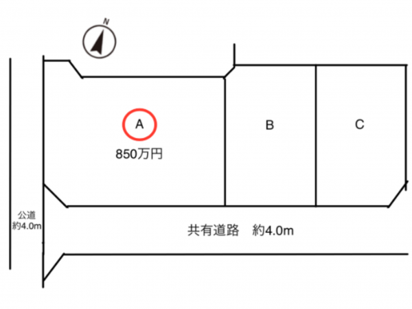 豊田市四郷町、土地の間取り画像です