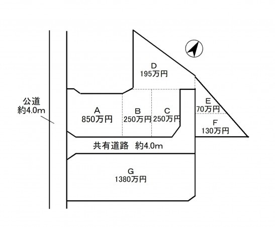 豊田市四郷町、土地の間取り画像です